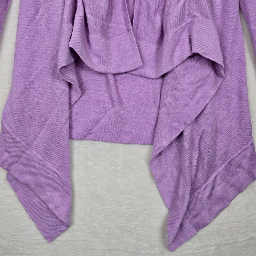 Lululemon Purple Draped Open Front Cardigan Ribbed Back‎ Thumbholes Knit Sweater